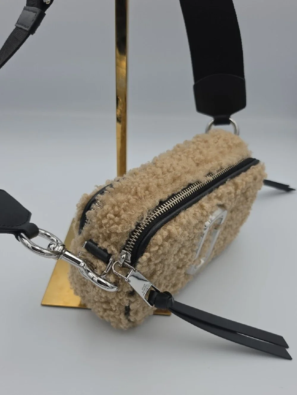 Marc Jacobs Beige Tan Sherpa Crossbody Small Camera Bag 